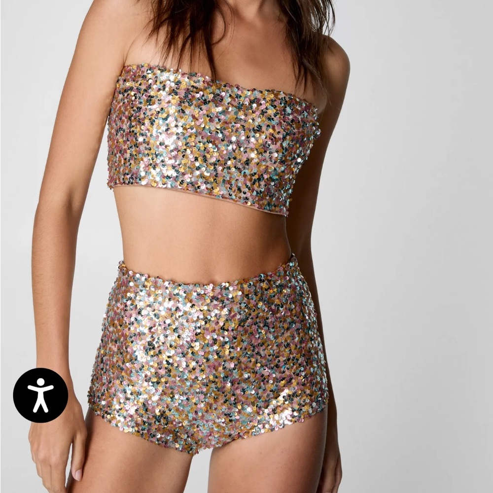 Nasty Gal Rainbow Sequin Festival Set